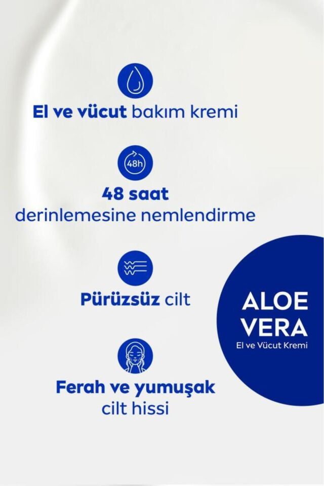 Aloe Vera 5'i 1 Arada El Ve Vücut Kremi 400ml, 48 Saat Nemlendirici Serum, Normal Ve Kuru Ciltler