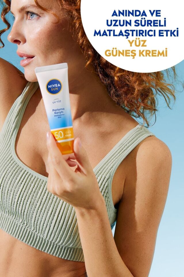 Sun SPF50 Parlama Karşıtı & Güneş Koruyucu Yüz Güneş Kremi 50 ml, Matlaştırıcı Etki