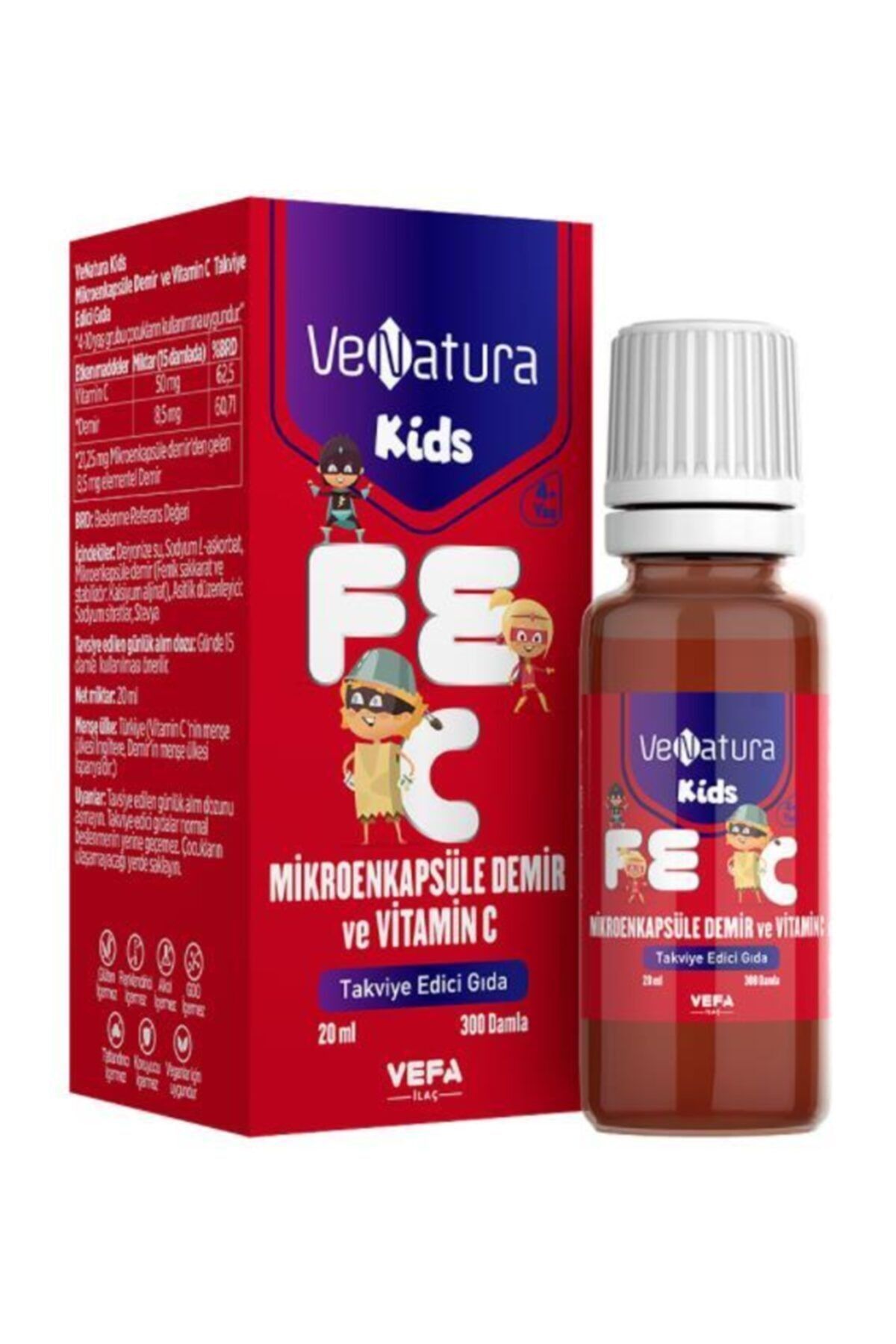 Unisex Çocuk Kids Mikroenkapsüle Demir Ve Vitamin C 20 Ml