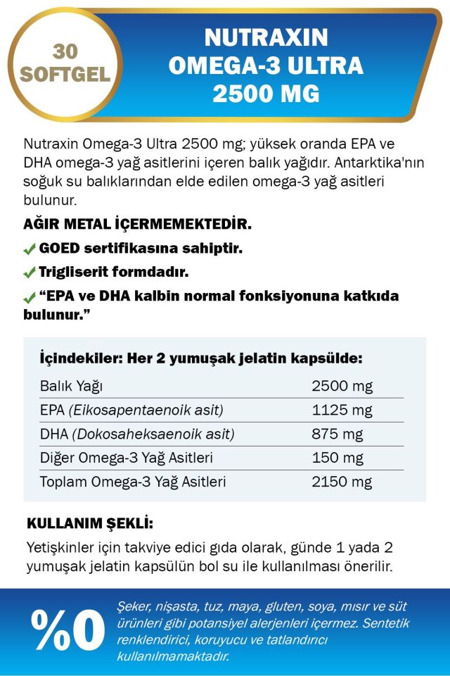Omega-3 Ultra 2500 Mg 30 Softgel