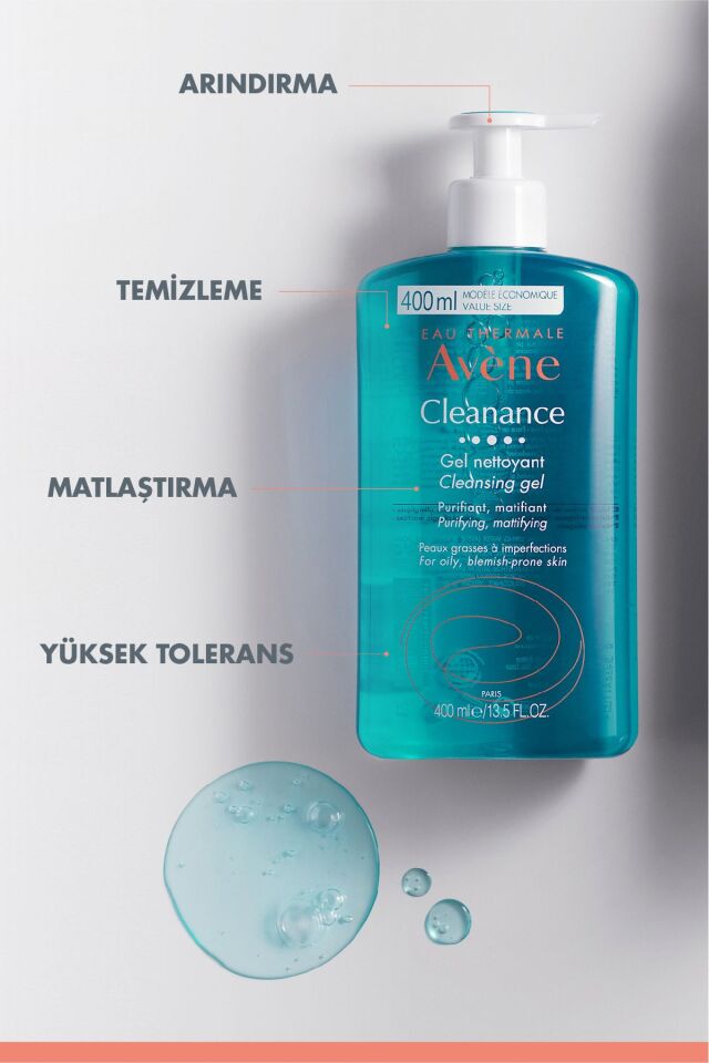 Cleanance Yağlı Ve Akneye Eğilimli Ciltler İçin Matlaştırıcı Temizleme Jeli 400 ml