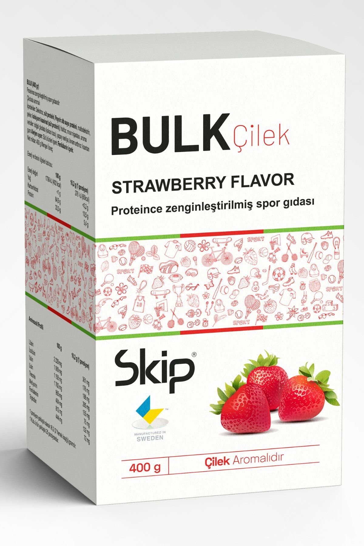 Protein Ve Karbonhidrat Karışımı Çilek Aromalı 400 G (GLUTENSİZ)