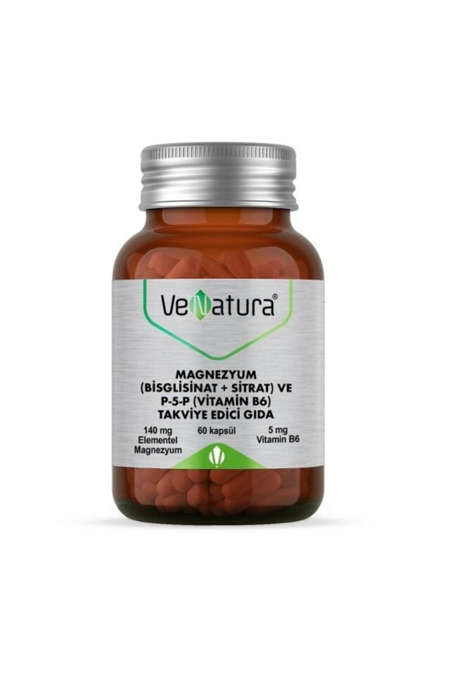 Magnezyum Bisglisinat Sitrat Ve P-5-p Vitamin B6 Kapsül 60 Lı