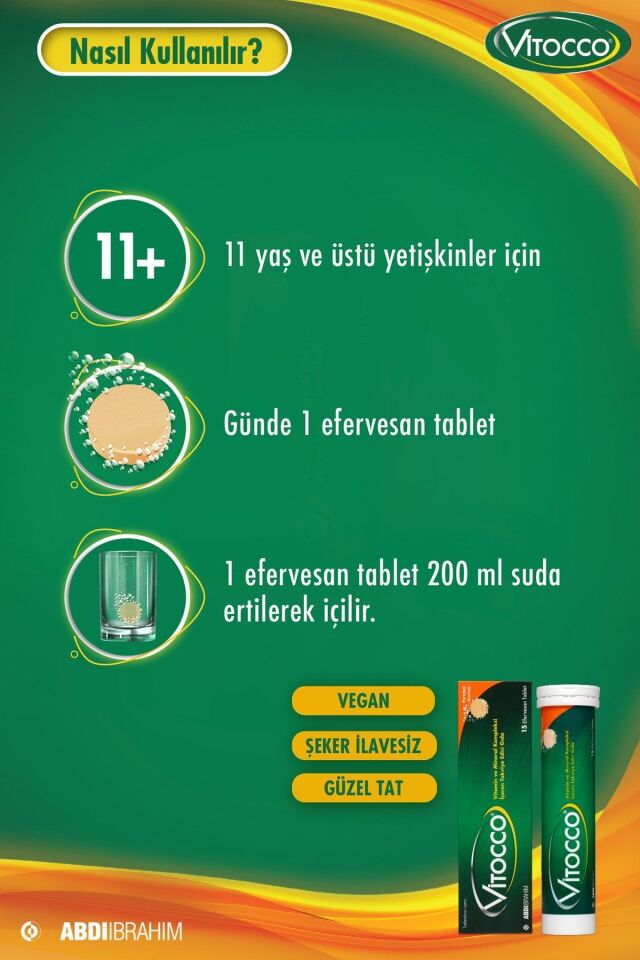 Vitamin ve Mineral Kompleksi 15 Efervesan Tablet