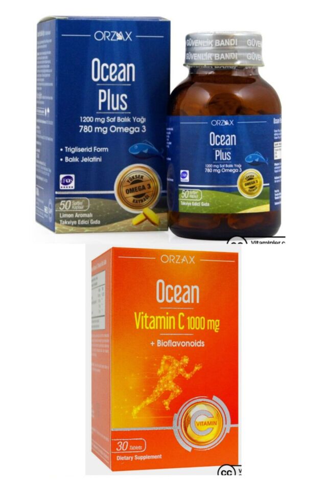 Ocean Plus Omega3 1200 Mg 50 Kapsül Ve Ocean C Vitamini 1000mg 30 Tablet