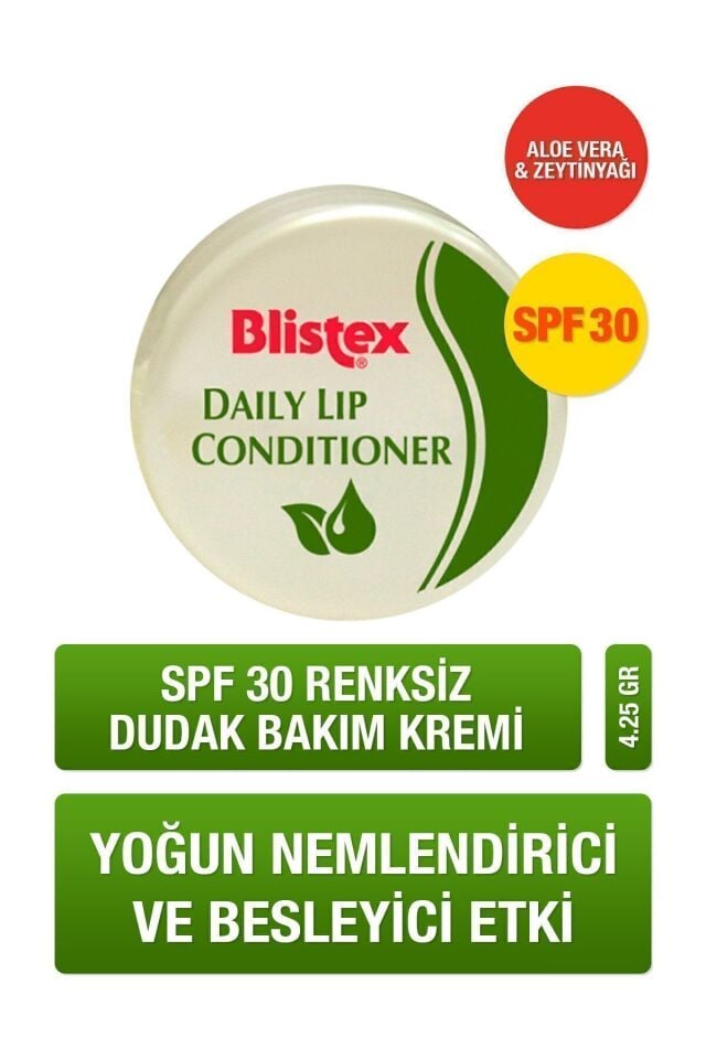 Daily Lip Conditioner - Yoğun Nemlendirme Etkili Günlük Dudak Bakım Kremi Spf30