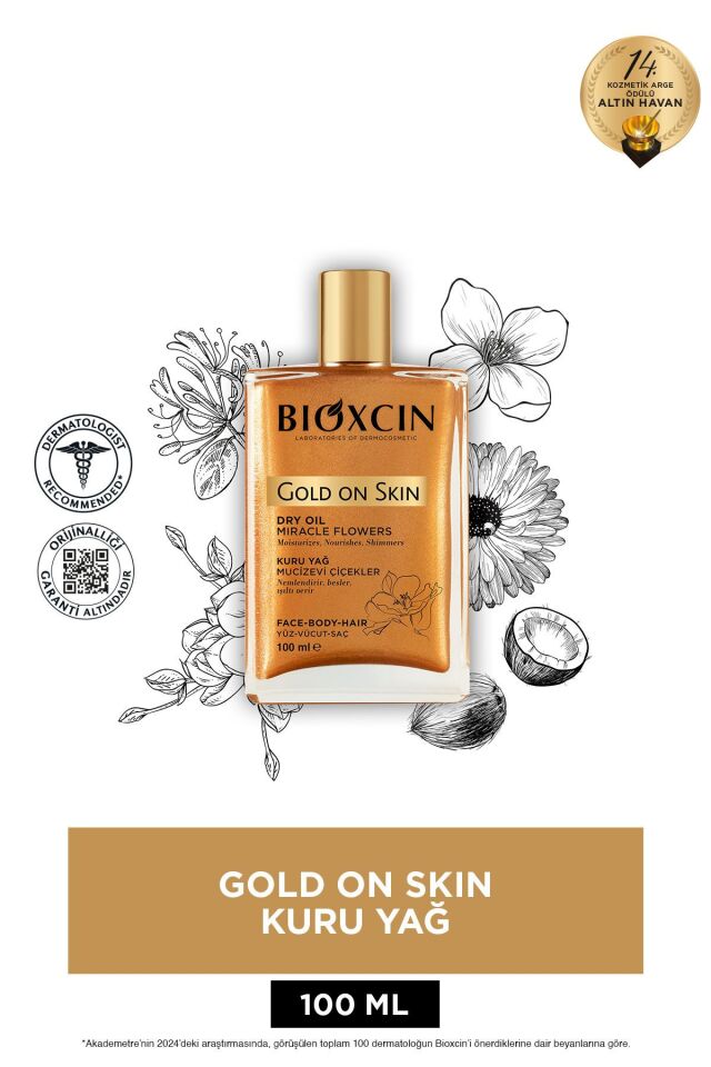 Gold On Skin Altın Parıltılı Kuru Yağ 100-