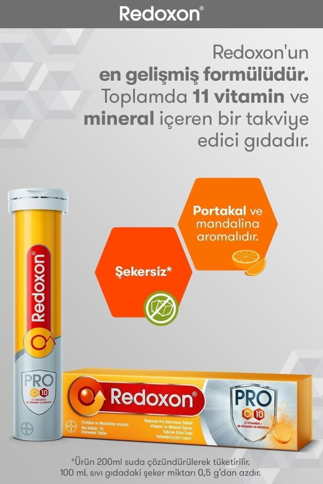 Pro 15 Efervesan Tablet: 1000 Mg C Vitamini, D Vitamini, Selenyum Ve Çinko Ile 7 Ekstra Vitamin