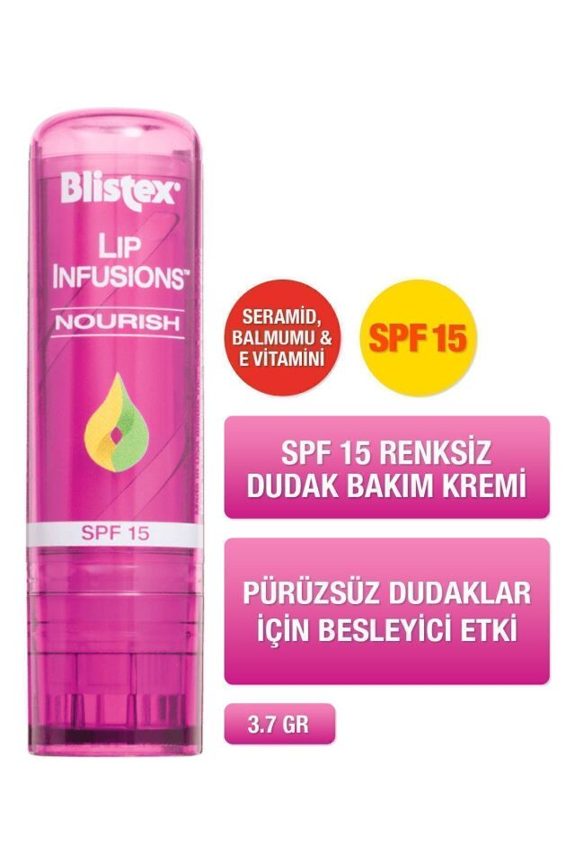 Lip Infusions Nourish - Spf 15 Pürüzsüz Dudaklar Için Besleyici Dudak Bakım Kremi