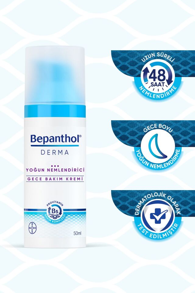 Derma Yoğun Nemlendirici Gece Yüz Bakım Kremi 50ml