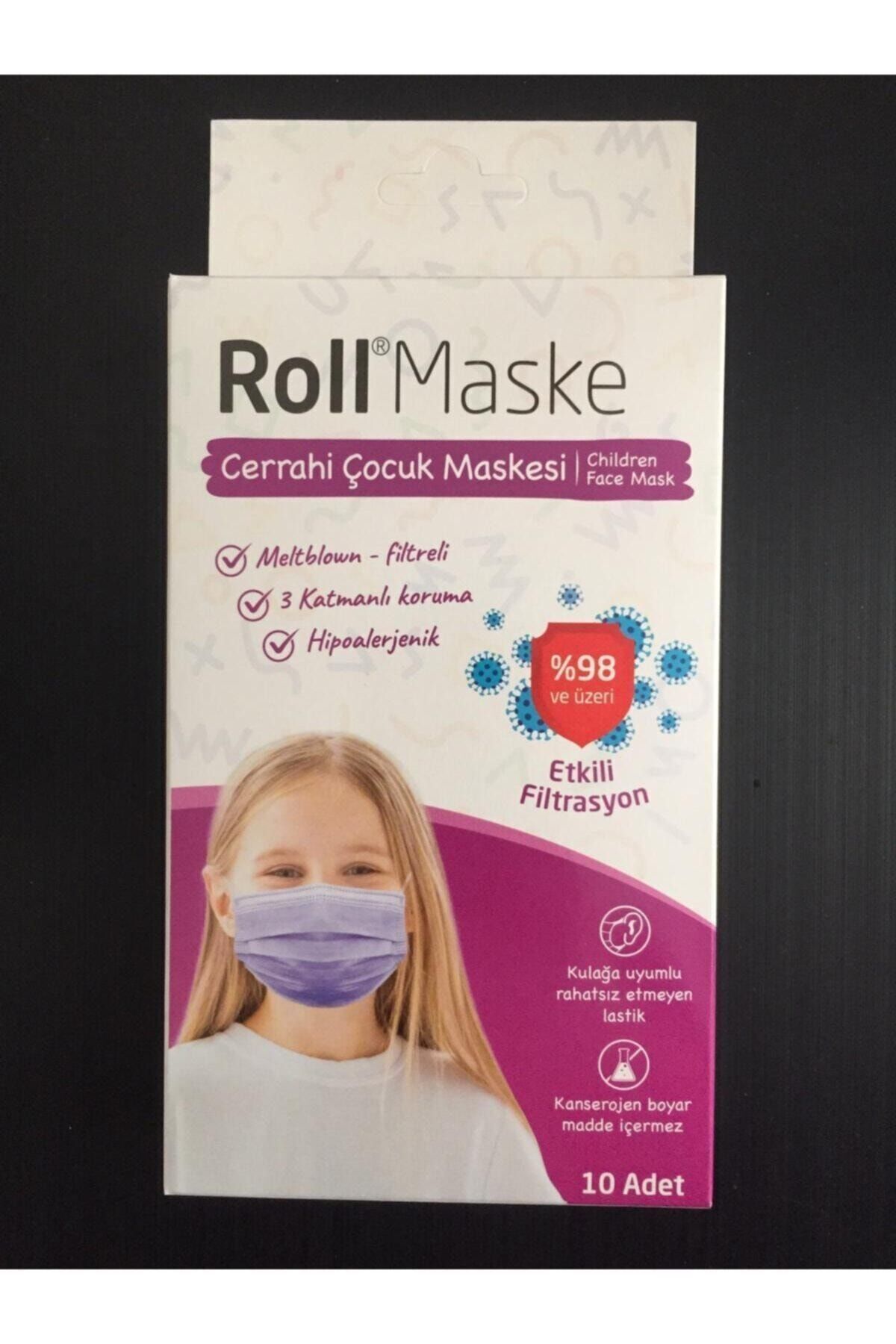 Maske Cerrahi Kız Çocuk Maskesi 10 Luk Paket