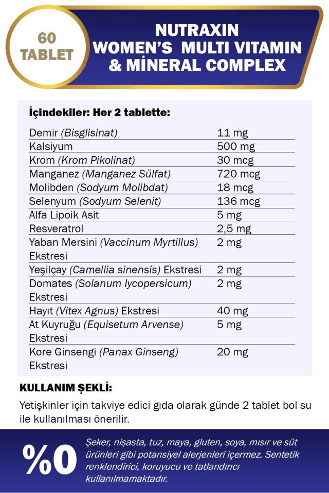 Vitals Women's Multivitamin Complex 60 Tablet-