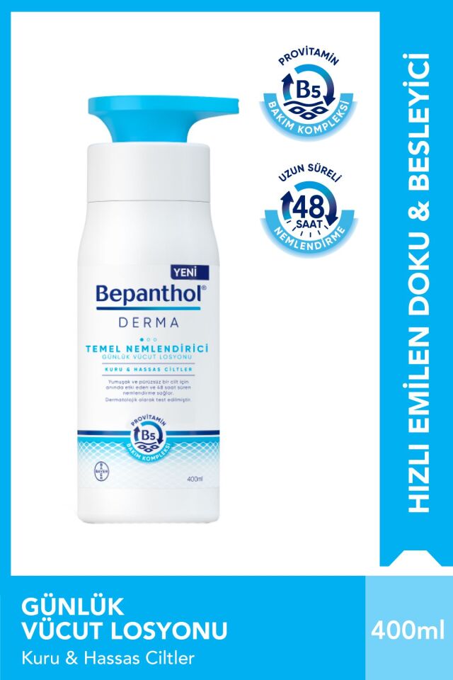 Derma Günlük Vücut Bakım Losyonu 400 ml-  Kuru ve Hassas Ciltler - Günlük Yoğun Nemlendirici