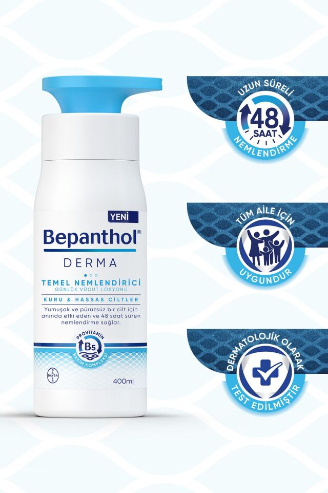 Derma Günlük Vücut Bakım Losyonu 400 ml-  Kuru ve Hassas Ciltler - Günlük Yoğun Nemlendirici