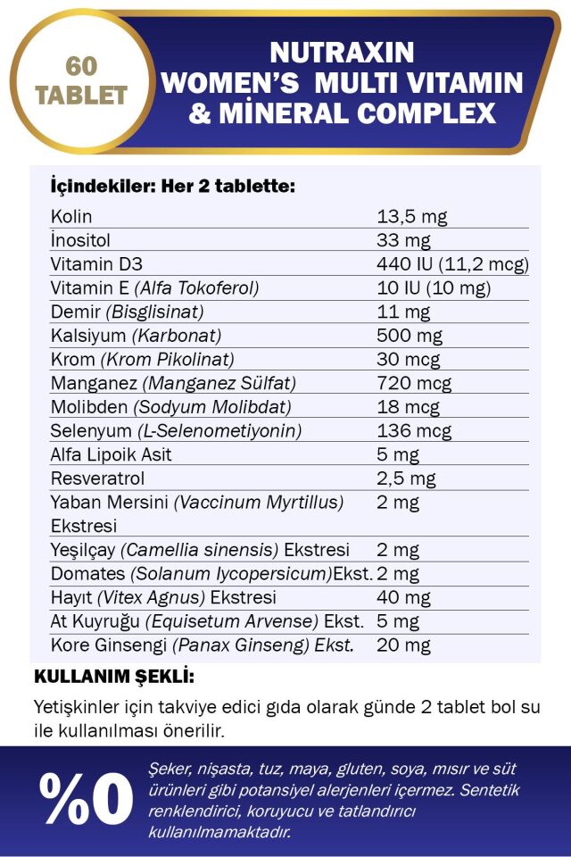 Vitals Women's Multivitamin Complex 60 Tablet-