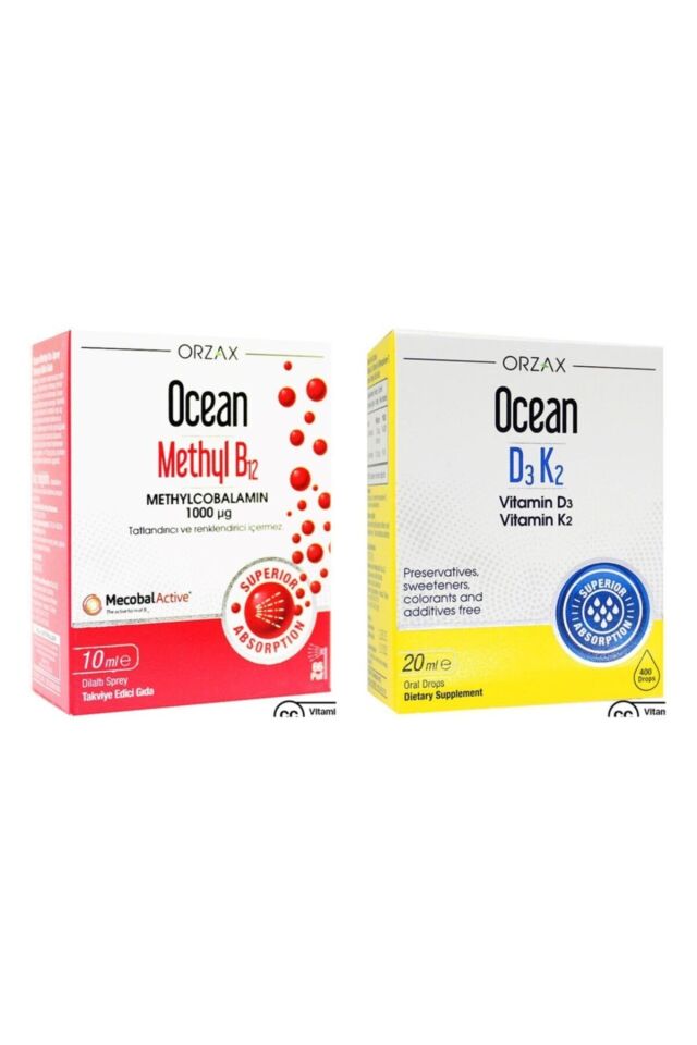 Methyl B12 1000µg Sprey 10 Ml Ve Ocean D3 K2 Damla 20 ml
