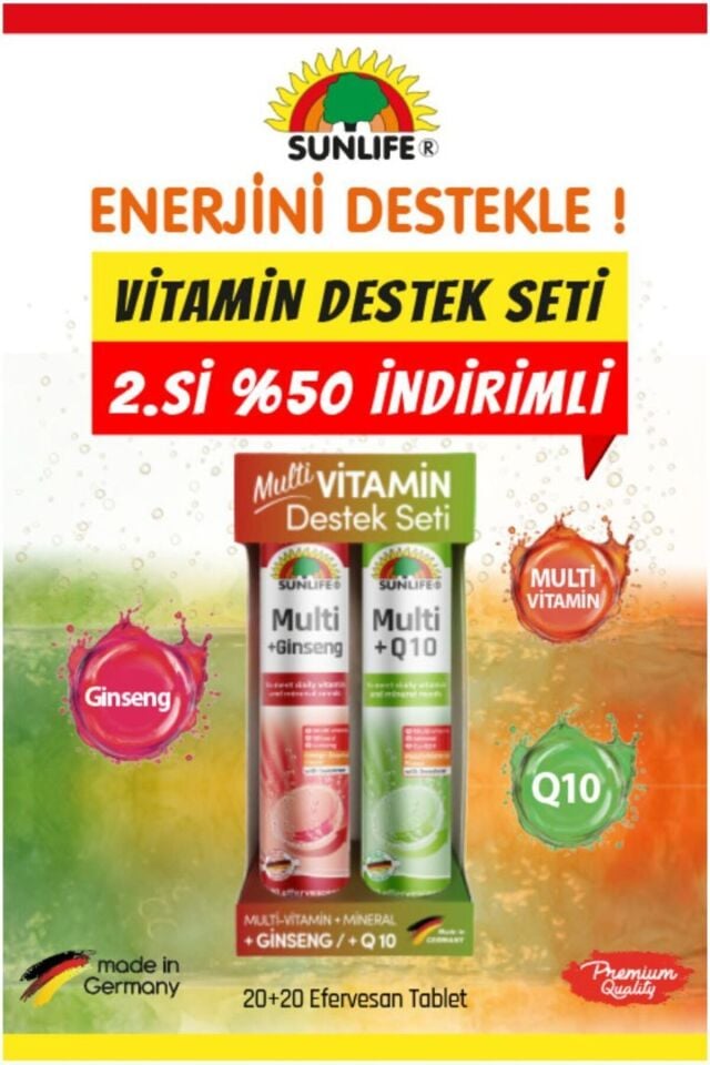 Multivitamin Destek Seti ( Multivitamin-mineral Ginseng & Multivitamin-mineral Q10 )