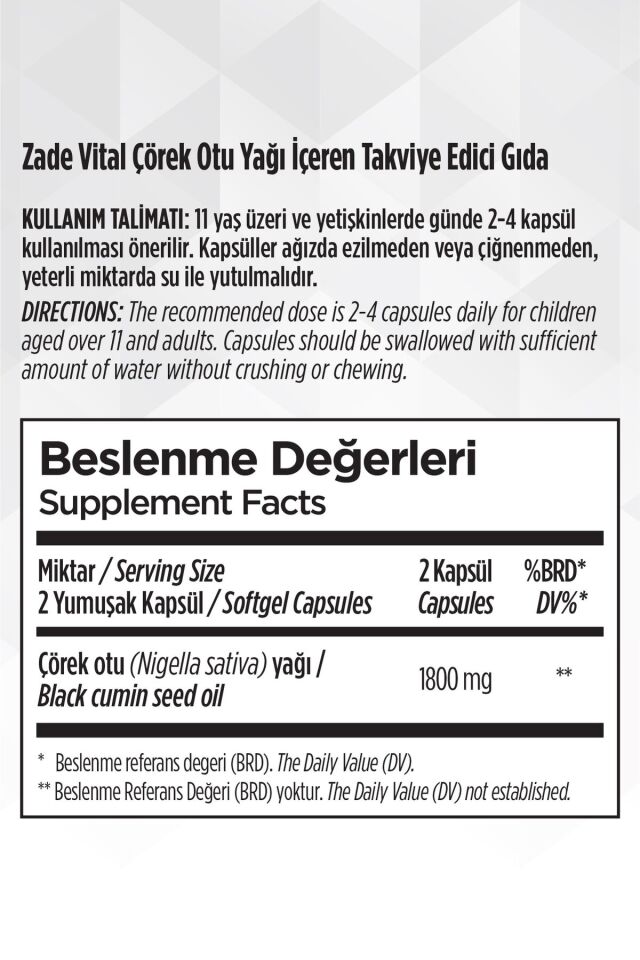 Çörekotu Yağı Yumuşak 60 Kapsül