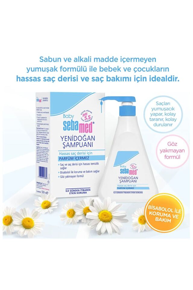 Baby pH 5.5 Bisabolol İçerikli Koruma ve Bakım Sağlayan Yenidoğan Bebek Şampuanı 500 ml