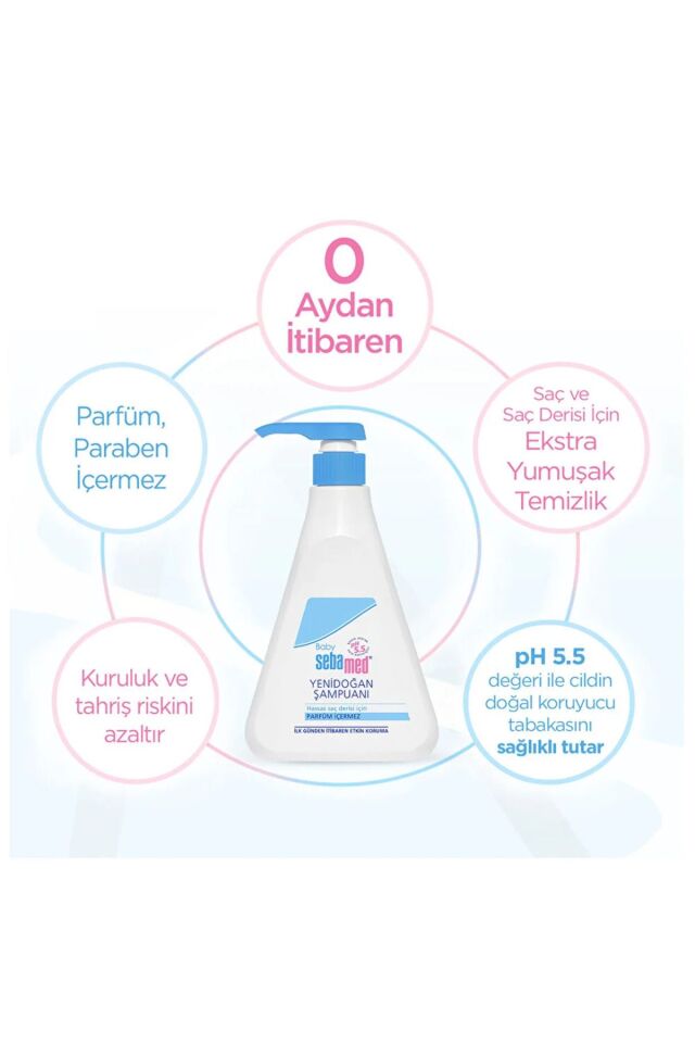 Baby pH 5.5 Bisabolol İçerikli Koruma ve Bakım Sağlayan Yenidoğan Bebek Şampuanı 500 ml