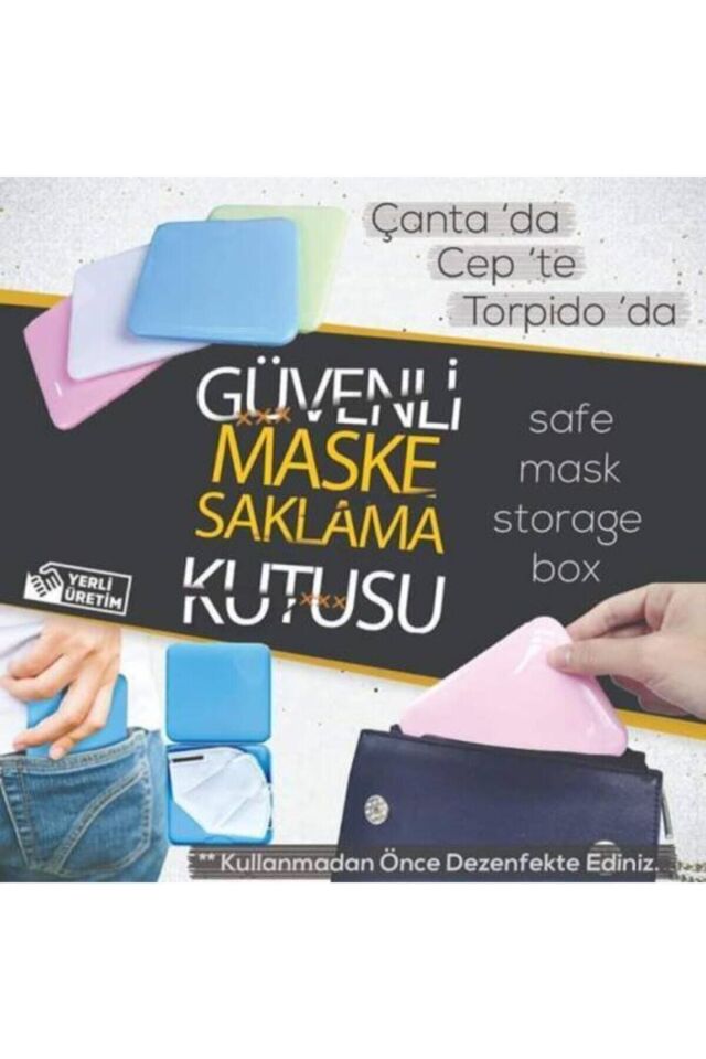 Pratik Kilitli Güvenilir Maske Taşıma Saklama Kabı 3 Adet