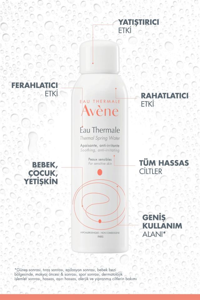 Tüm Cilt Tipleri İçin Yatıştırıcı, Rahatlatıcı ve Ferahlatıcı Orta Boy Avène Termal Su 150 ml