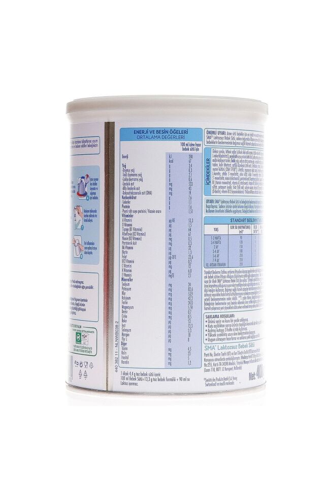 Laktozsuz Bebek Sütü 400 gr 0-6 Ay ( 1 ADET )