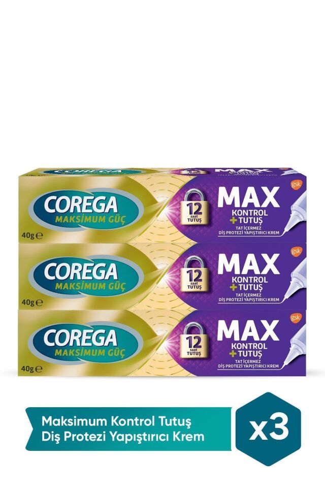 Maksimum Kontrol Yapışıtırıcı Krem 40 Gr x 3 Adet