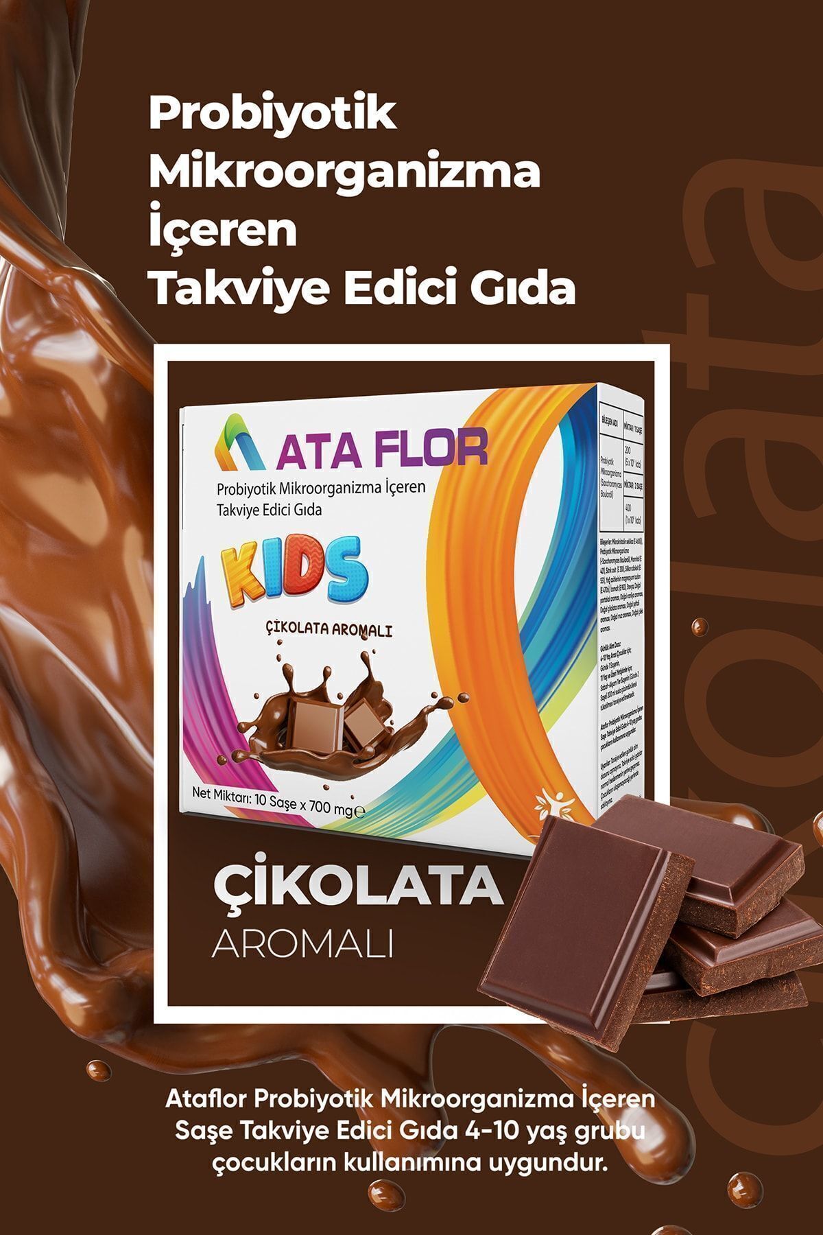 Kids Probiyotik 10 Saşe ( Çikolata Aromalı )