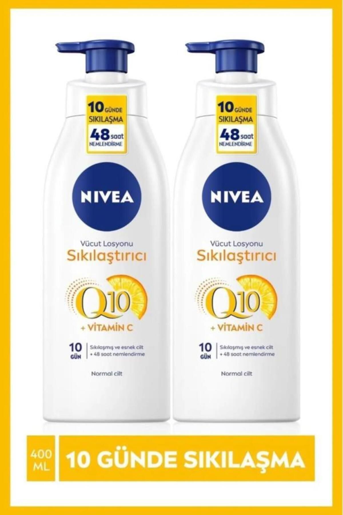 Q10 Sıkılaştırıcı Vücut Losyonu 400ml, 10 Günde Sıkılaş, C Vitamini, Nemlendirici, Kolajen, X2Adet