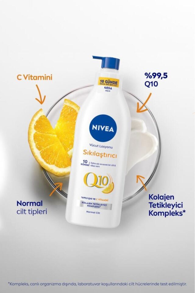Q10 Sıkılaştırıcı Vücut Losyonu 400ml, 10 Günde Sıkılaş, C Vitamini, Nemlendirici, Kolajen, X2Adet