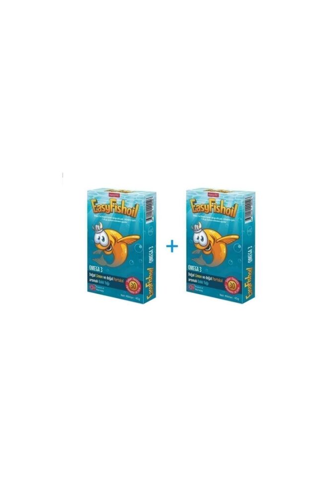 Easyfishoil Çocuk Portakal Aromalı 30 Çiğneme Tablet 2 Adet