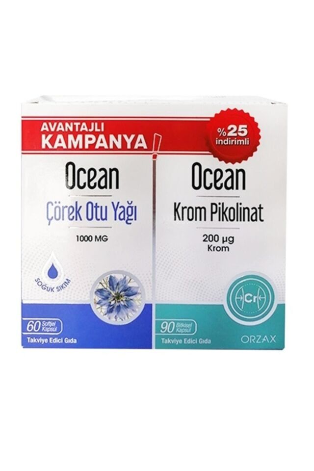 Ocean Çörek Otu Yağı ve Ocean Krom Pikolinat Fırsat