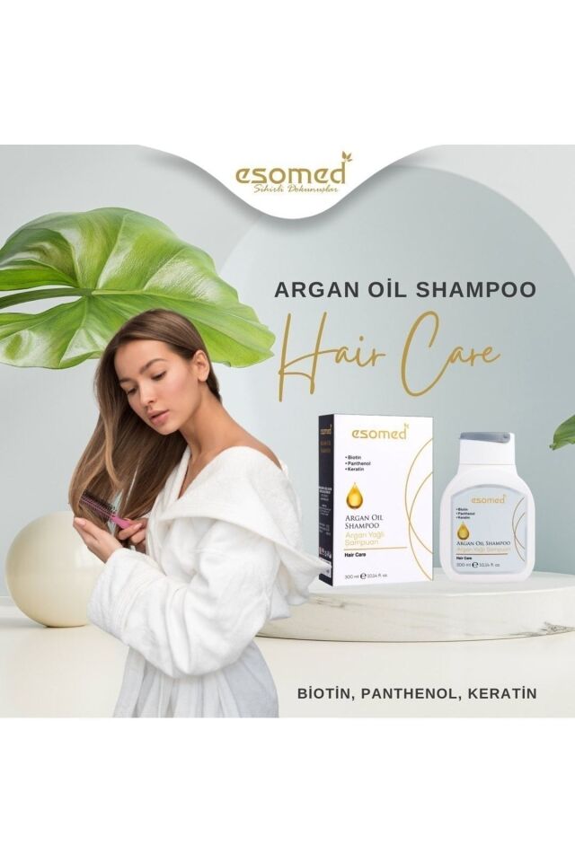 ESOMED  Saç Dökülmesine Karşı Argan Yağlı Biotin, Keratin, E Vitamini Ve Bitki Özlü Şampuan 300ml
