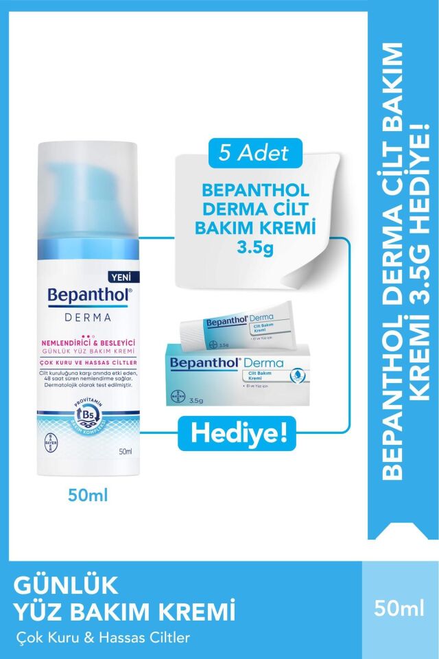 Derma Yüz Bakım Kremi 50 ml 5 Adet Cilt Bakım Kremi 3.5 G