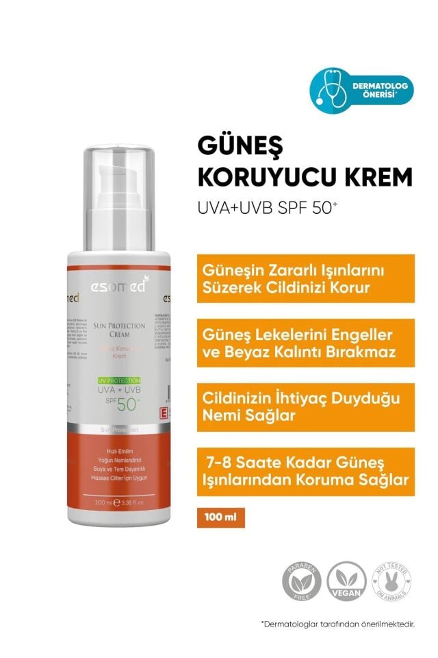 Yüksek Koruyucu Nemlendirici Spf50 Uva Uvb Leke Bırakmayan Güneş Kremi 100 ml