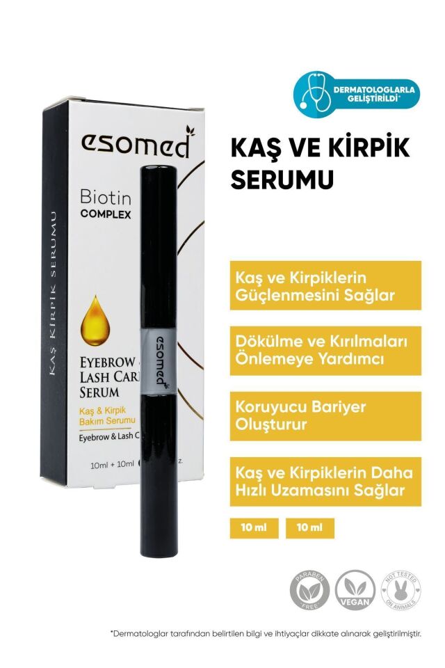 ESOMED  Kaş Ve Kirpik Serumu, Besleyici, Güçlendirici Biotin, Argan Ve B5-b7 Vitamin 20 ml