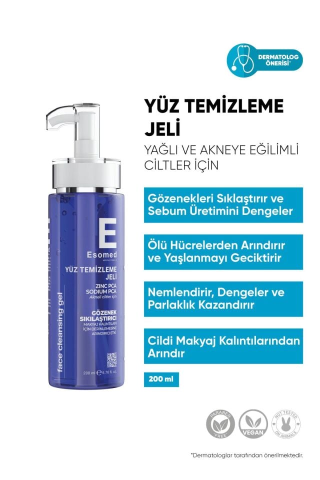 ESOMED  Yağlı Ve Akneye Eğilimli Ciltler Için Özel Formül Yıkama Jeli 200 Ml