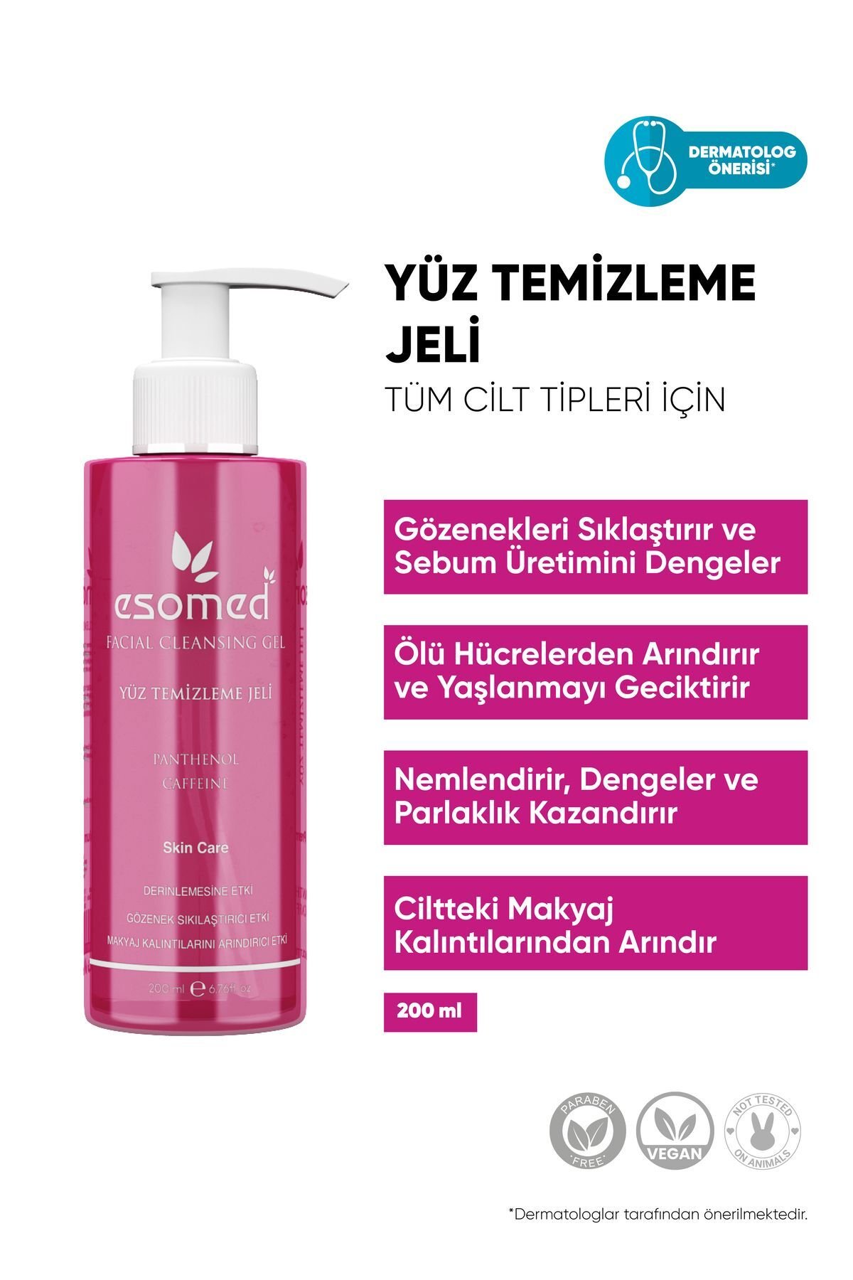 Tüm Cilt Tipleri Için Arındırıcı Ve Sıkılaştırıcı Yüz Temizleme Jeli 200 Ml