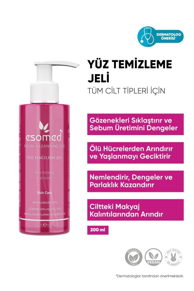 Tüm Cilt Tipleri Için Arındırıcı Ve Sıkılaştırıcı Yüz Temizleme Jeli 200 Ml