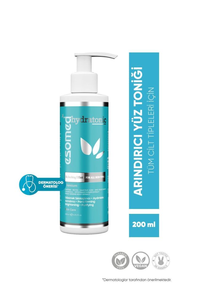 Hydratonic Arındırıcı, Gözenek Sıkılaştırıcı, Yağ Dengeleyici ve Canlandırıcı Yüz Toniği 200 ml
