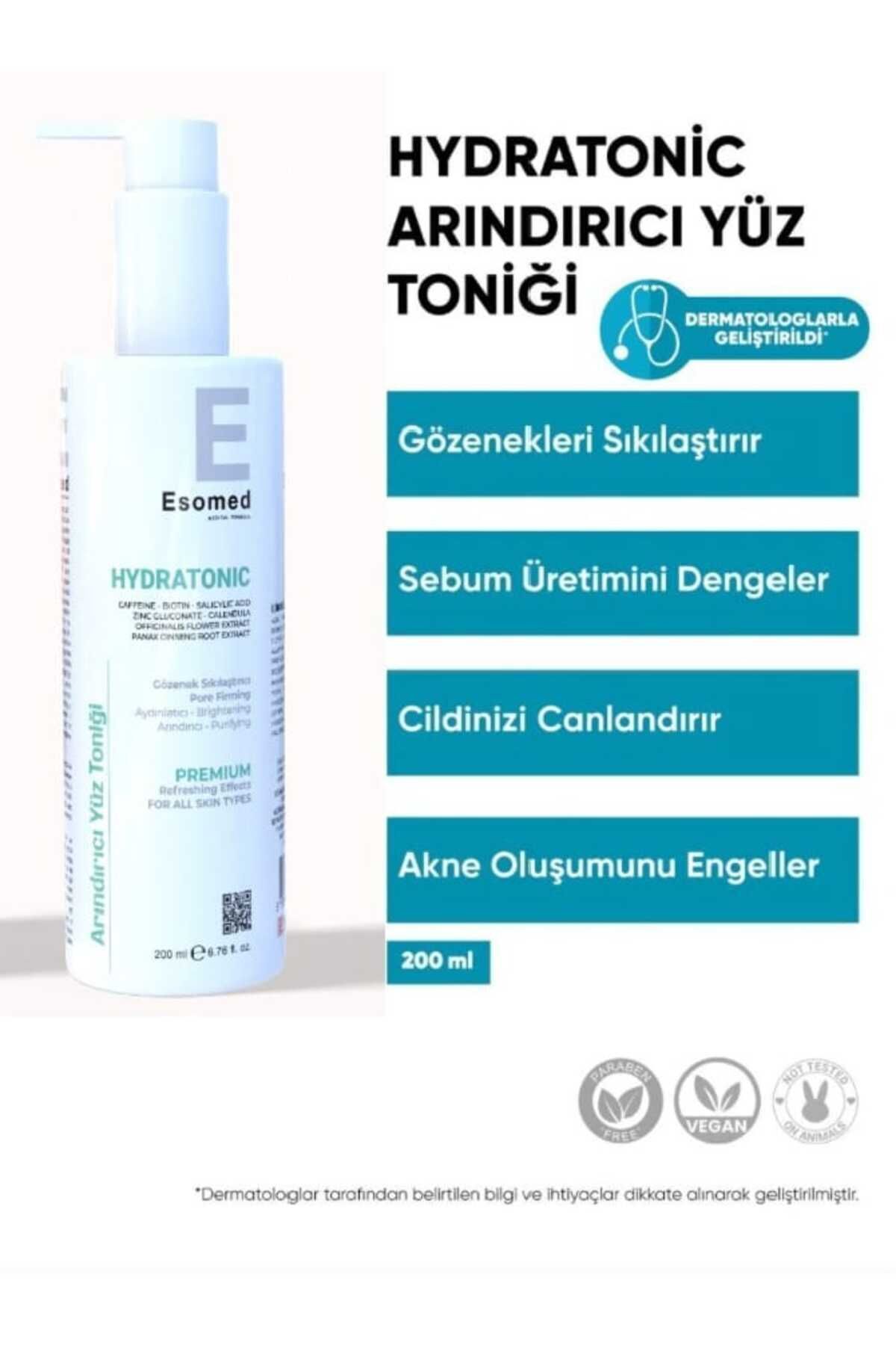 Hydratonic Arındırıcı, Gözenek Sıkılaştırıcı, Yağ Dengeleyici ve Canlandırıcı Yüz Toniği 200 ml