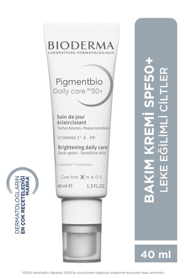 Pigmentbio Daily Care SPF50+ Leke Karşıtı Aydınlatıcı Güneş Koruyucu E ve C Vitamini Krem 40 ml