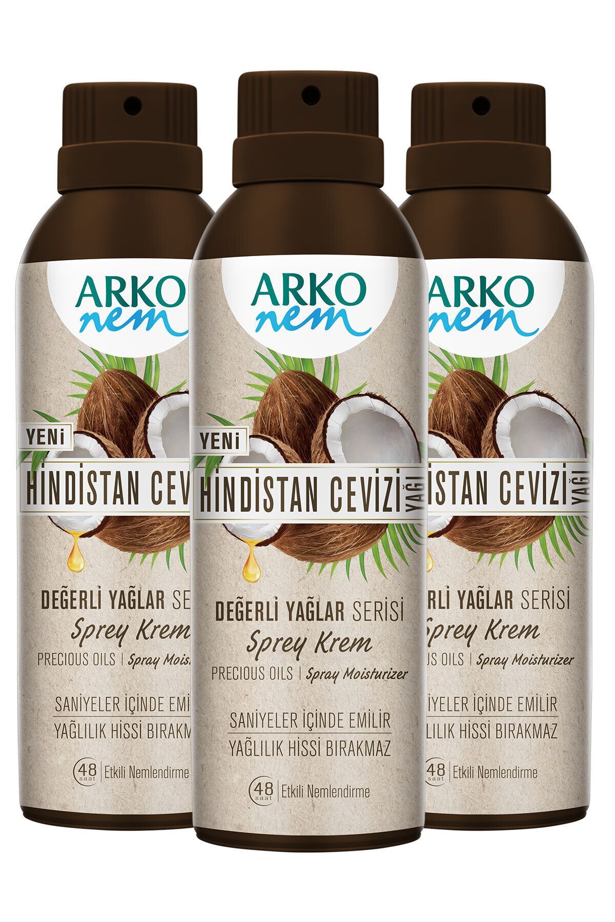 Değerli Yağlar Hindistan Cevizi Sprey Krem 3x150ml