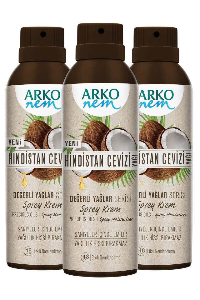 Değerli Yağlar Hindistan Cevizi Sprey Krem 3x150ml