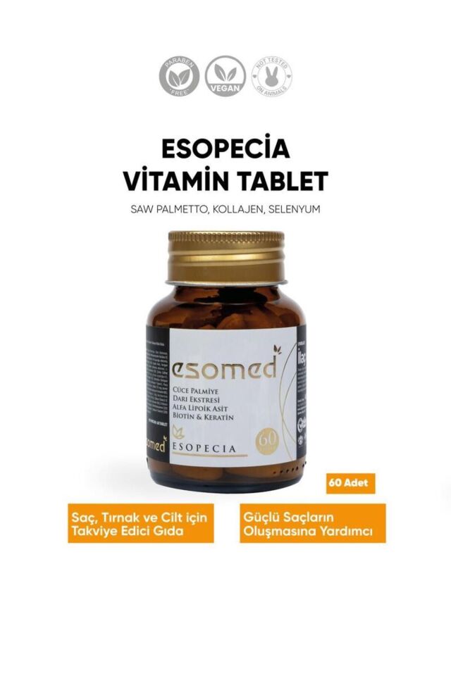 Esopecıa 60 Tablet Saç, Tırnak Ve Cilt Için Kollojen Biotin & Keratin,at Kuyruğu,selenyum