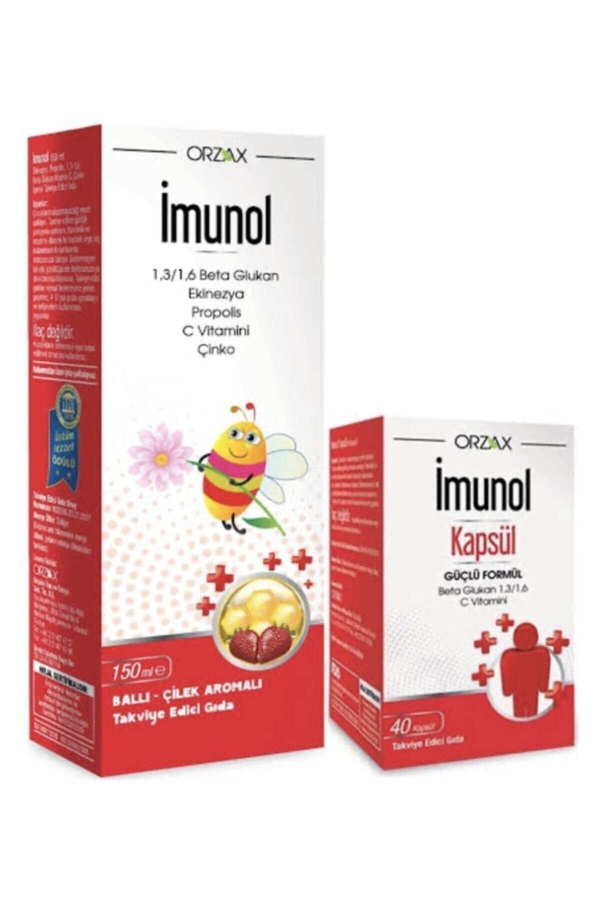 Çilek Aroma Imunol Şurup 150 Ml Ve Iminol Kapsül