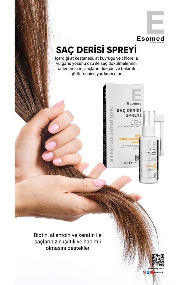 Saç Dökülme Karşıtı, Bitkisel Ve Besleyici Saç Bakım Spreyi 60 Ml