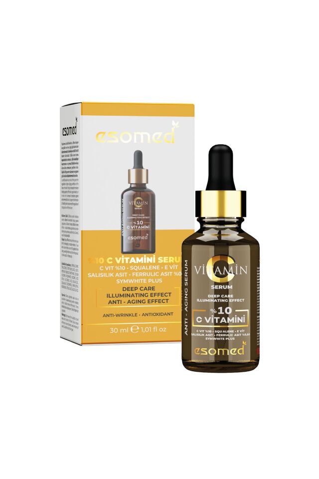 Kırışıklık Karşıtı C Vitamini Serum C VİT %10, SQUALENE, E VİT, SALİSİLİK ASİT, FERULİK ASİT %0,50