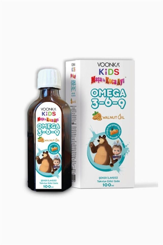 Kids Omega 3-6-9 Maşa Ve Koca Ayı 100ml Karamel Vanilya Aromalı